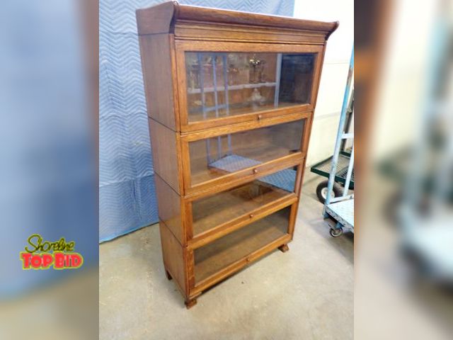 Lot 59-10039 - Lawyers Barrister 4-Tier Bookcase, Oak Construction