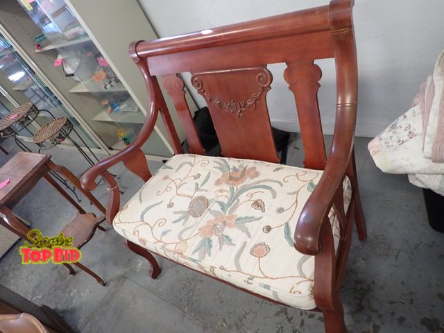 Lot 59-50134 - Cherry Settee with Cushion