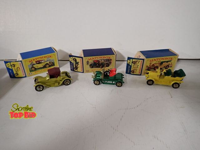 Lot 59-43250 - 3 Matchbox Models of Yester Year No. Y-16, Y-2 &amp; Y-6 1904 Spyker, 1911 Renault &amp; 1913 Cadill...