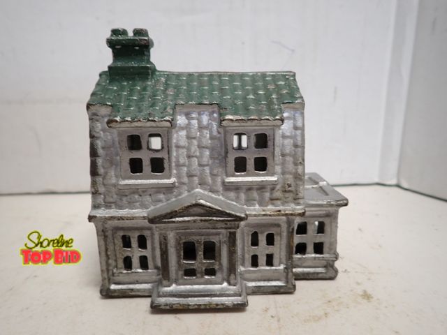 Lot 59-14221 - Antique Cast Iron House Shaped Still Coin Bank by A.C. Williams, early 20th Century - Original 4 1/2...