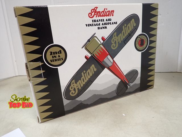Lot 59-41857 - Indian Travel air vintage airplane bank original box