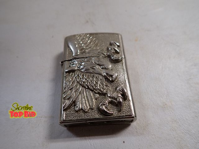 Lot 59-14419 - 1990s Butane Torch Pocket Lighter Embossed Eagle Motif, Good Condition