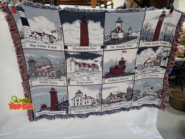 Lot 59-33197 - Lighthouse Woven Throw Blanket