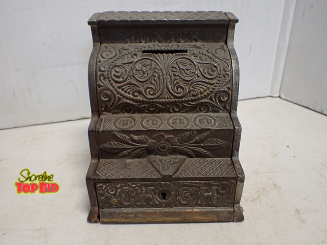 Lot 59-14265 - Authentic ANtique Junior Cash Register Still Bank, Heavy Cast Iron by J. &amp; E. Stevens Co. circa ...