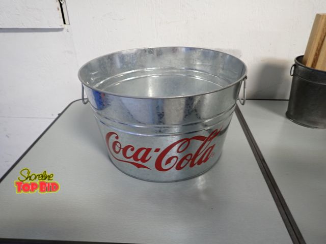 Lot 59-30249 - Coca-Cola Galvanized Metal Coke Tub Bucket with Handles
