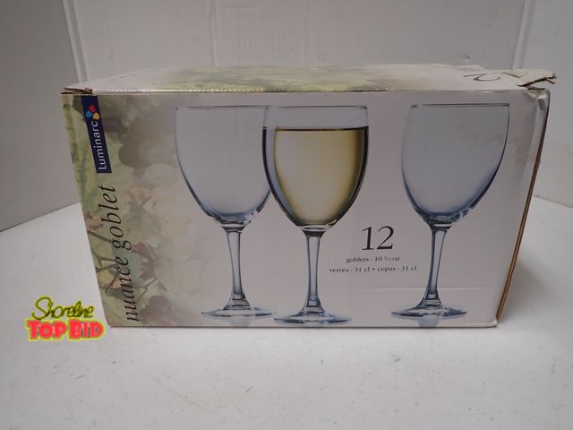 Lot 59-21312 - 12 Glass Goblets 10 1/2 oz.
