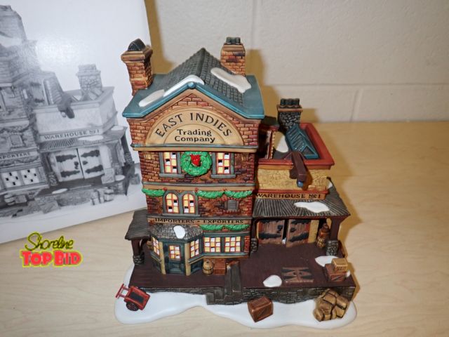 Lot 59-13055 - Dept. 56 Dicken's Village Series East Indies Trading Co. Lighted, Excellent Condition