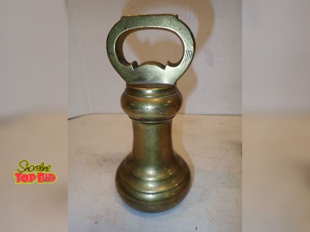 Lot 59-14565 - Antique English Brass Bell Weight 7 lbs, City of Bristol