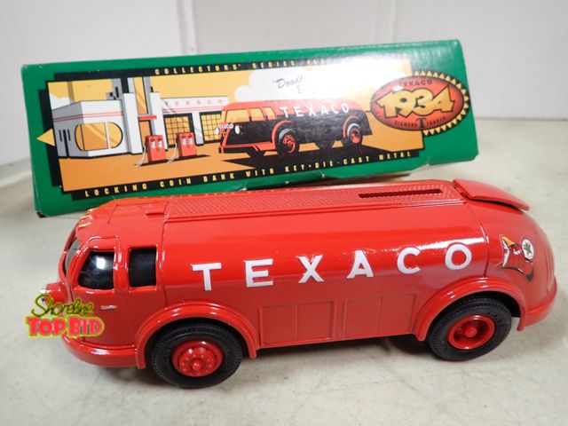 Lot 59-41739 - 1934 Texaco Dimond T tanker die cast metal bank