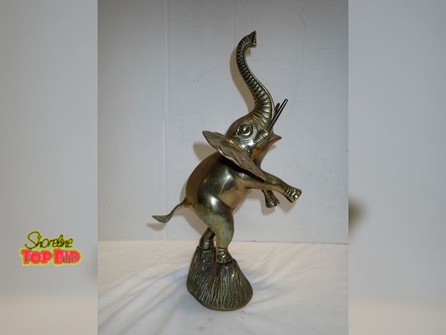 Lot 59-10213 - Brass Elephant Statue 14" tall