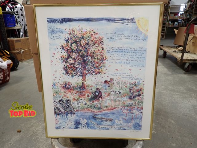 Lot 59-43176 - Signed Print Framed "The Fall" 25 1/2" x 21 1/4"