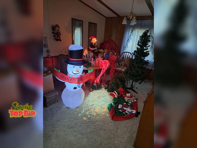 Lot 59-76052 - Large lot of Christmas items..5 ft Christmas tree with lights n storage bag.. Santa with candle work...