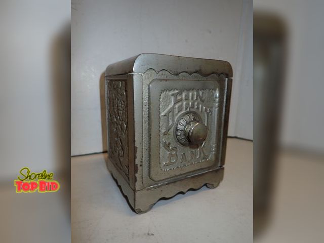Lot 59-14117 - Antique Cast Iron Art Deco Grape Cluster or Floral Ornamentation on the Sides, featuring a raised "C...
