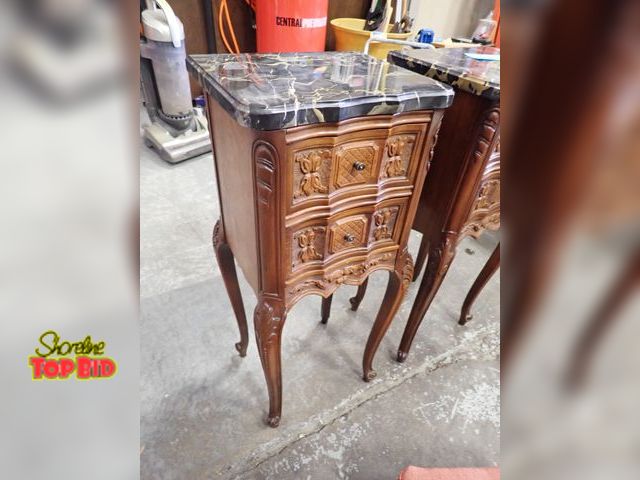 Lot 59-10073 - Ca. 1910 Louis XV Style Marble Top Night Stand 29 1/2" x 12 1/2" x 10 1/2". Estimated value $600.00 ...