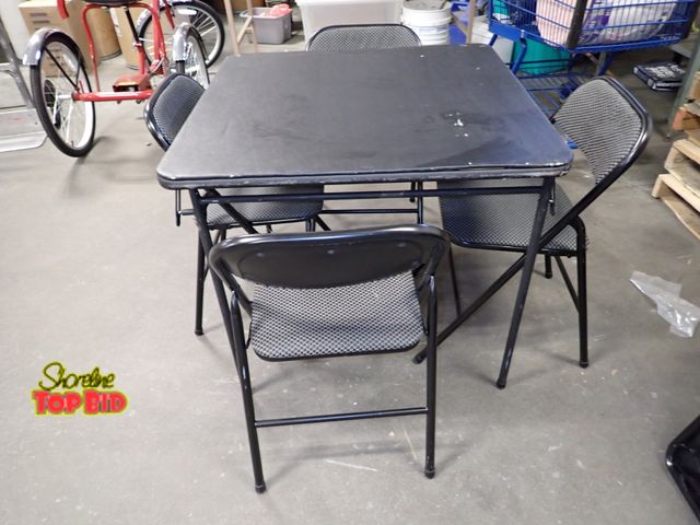 Lot 59-43199 - Card Table With 4 Folding Chairs
