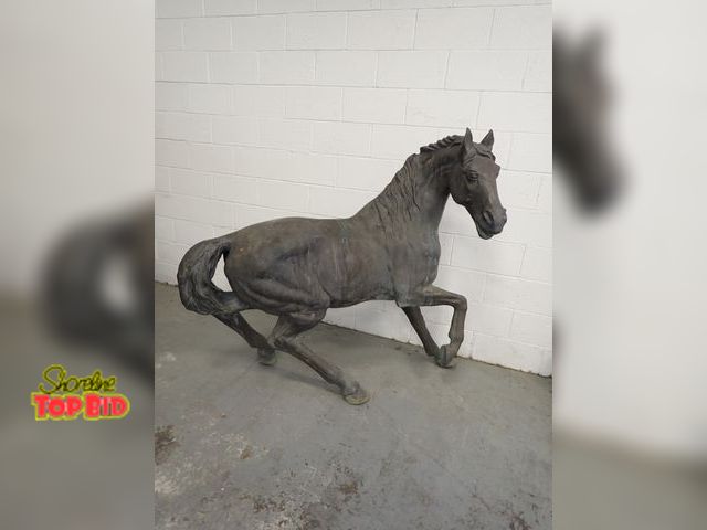 Lot 59-10150 - Signed, Near Life Size Bronze Horse Sculpture by Artist Pierre-Jules Mene. 56" x 58" x 17" Estimated...