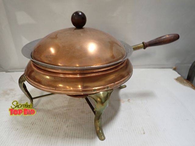 Lot 59-10254 - Mid-Century Copper and Brass Chafing Dish
