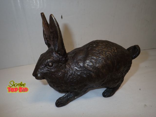 Lot 59-10357 - Antique Bronze Rabbit Statue 6" x 7 1/2"