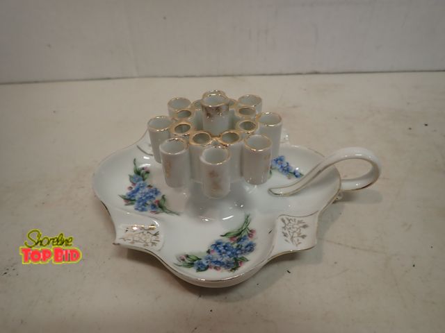 Lot 59-14388 - Vintage Porcelain Cigarette Holder Ashtray Hand-Painted Floral Designs and Gold Trim Fancy CHina by ...
