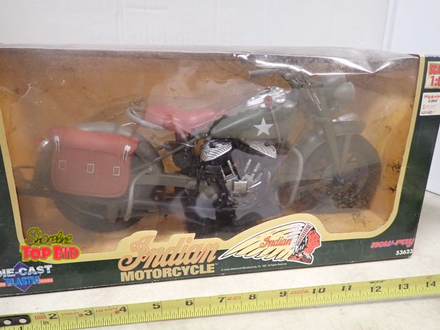 Lot 59-41231 - Die Cast &amp; Plastic Indian Military Motorcycle 15" long