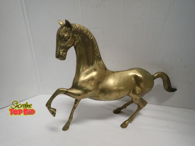 Lot 59-10381 - Vintage Brass Horse Statue 12 1/2" x 16"