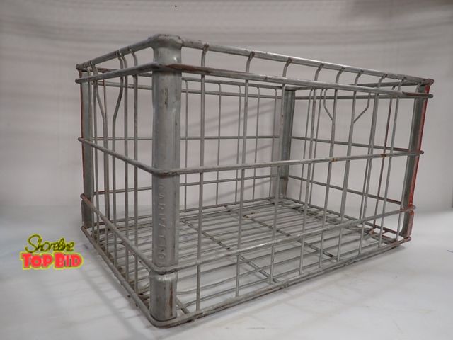 Lot 59-14334 - Mid-Century Carnation Galvanized Wire Milk Crate 11" x 18 1/2" x 12 3/4", Commercial Heavy Duty, PHX...