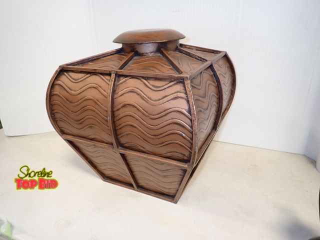 Lot 59-30074 - All Metal Copper Colored Vase - Top lid is removable - great for displaying flowers. Measures 11 1/2...