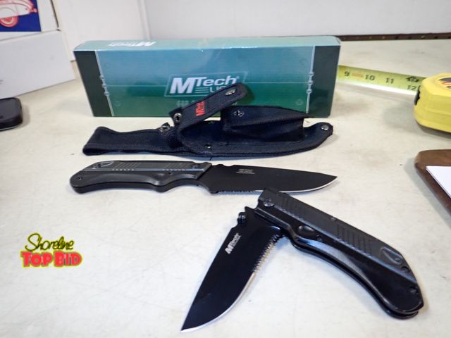 Lot 59-41307 - MTech 2-in-1 Set of 2 Knives, 1 Sheath, New