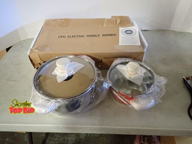 Lot 59-50091 - Cuisine Cookware CP6 Electric Double Burner with 2 Cooking Pots