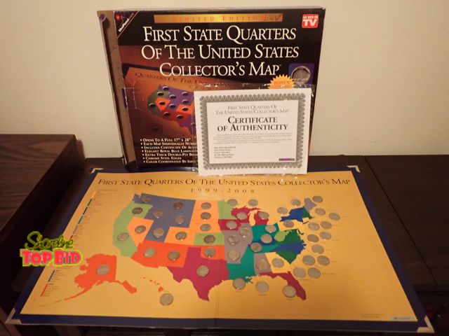 Lot 59-43224 - Complete First State Quarters of The United States Collector's Map in Original Box - All Quarters In...