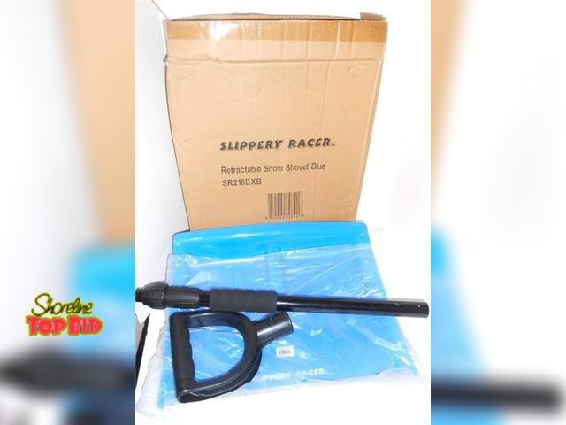 Lot 59-74519 - 1 New .  Slippery Racer Retractable Steel Handle Snow Shovel. New in Box. Great Gift.  Product Highl...