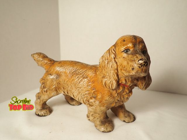 Lot 59-21266 - Antique Cast Iron Cocker Spaniel Doorstop by Hubley circa 1930s - Very Heavy for size, 5 to 6.5 poun...