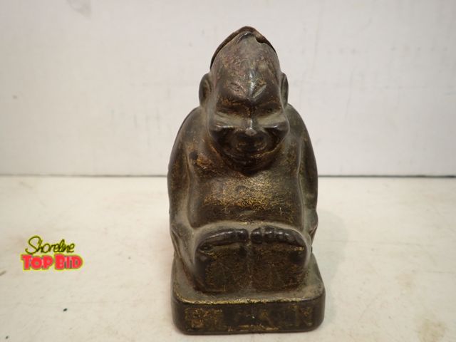 Lot 59-14447 - Antique Original Billiken "Good Luck" Cast Iron Still Bank by A.C. Williams between 1909 and 1912, 4...