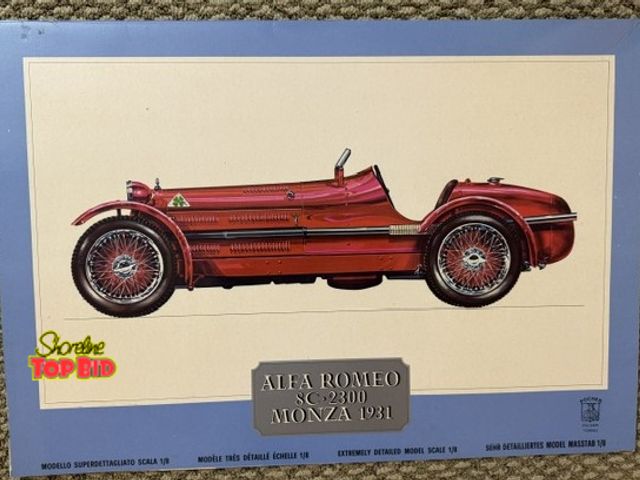 Lot 59-20187 - A full color 23" x 16" 1931 Alpha Romeo SC-2300 Monza on heavy card stock. Perfect for sports car en...