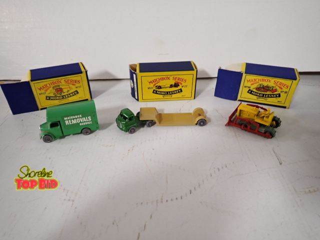 Lot 59-43251 - 3 Matchbox Series No. 17, 18 &amp; 27 A Moko Lensey Products Made in England with Original Boxes, Mi...