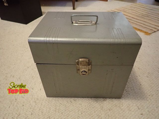 Lot 59-43234 - Vintage Metal Acorn Filing Cabinet. Industrial