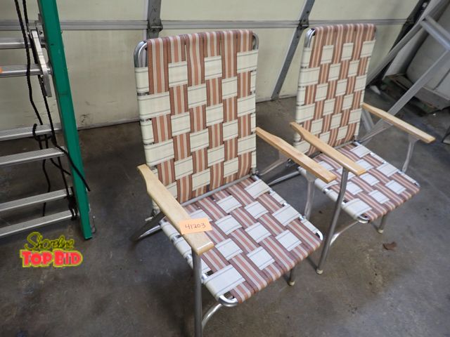 Lot 59-41203 - 2 Vintage Folding Patio Chairs