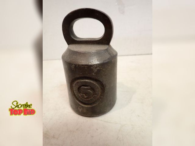 Lot 59-14561 - 1800s Antique Cast Iron 5 lb. Horse Tether Weight, Buggy or Wagon Weigh