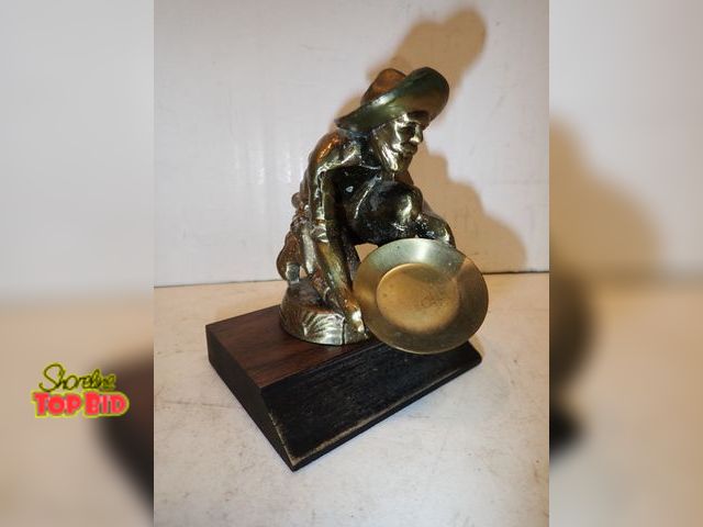 Lot 59-14555 - Solid Brass 1970s "Gold Panning Prospector" or "49er"