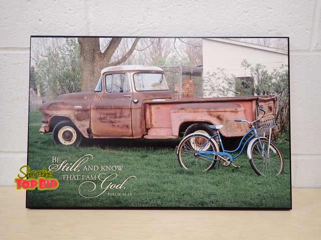 Lot 59-33178 - Decorative Wall Art Print "Father's Truck" by Subtle Verse, quote "Be Still, and Know That I Am God"...