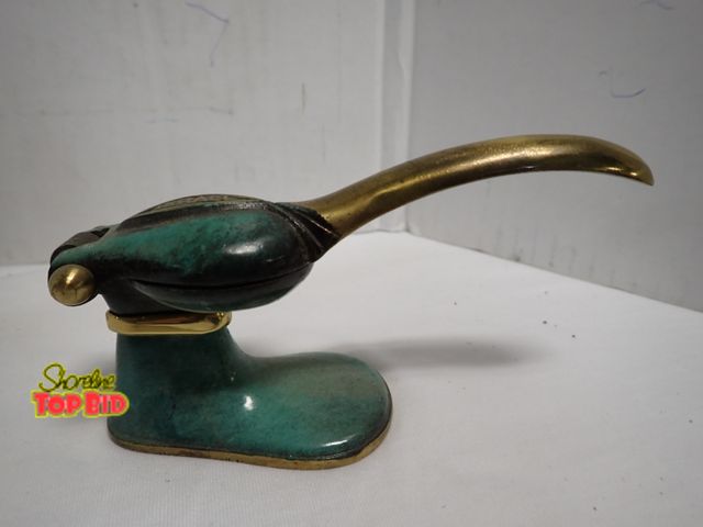 Lot 59-14070 - Vintage Enameled Solid Brass Nutcracker Made in Israel 3" tall x 5.5" wide