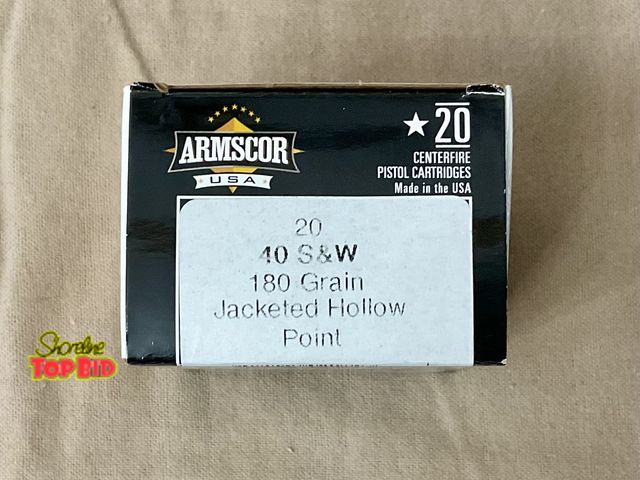 Lot 59-83025 - 40 Smith &amp; Wesson- 180 grain- jacketed hollow point-20 rounds *new