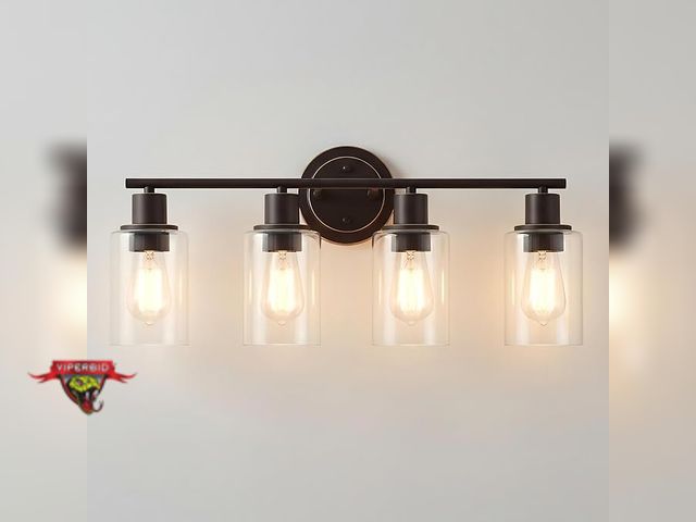 Lot 7-134614 - (4) Light Vanity Light Fixture. (24-1/2"W x 4-1/2"D x 11"T)