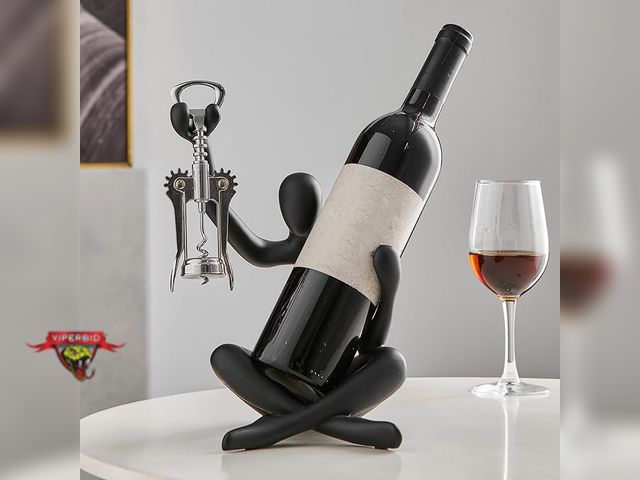 Lot 7-133146 - Retail value $42! Thinker Statue Wine Rack.