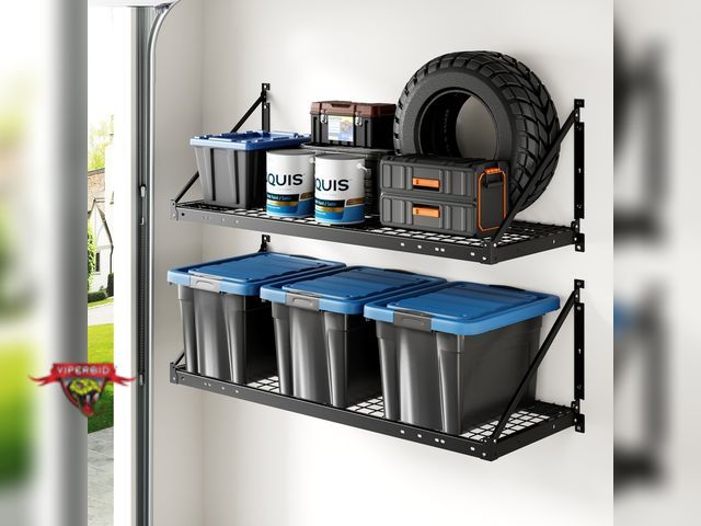Lot 7-130289 - Retail value $10  2-Pack Fleximounts 2x4ft Heavy Duty Garage Storage Wall Shelving . #BR24B-R.