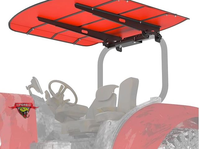 Lot 7-123788 - Retail $279! New! Berpet red tractor canopy / sunshade roof. Approximately 53".