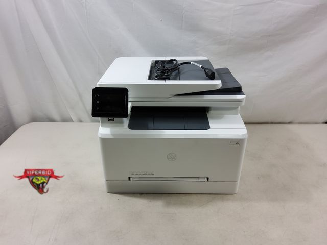 Lot 7-131219 - HP All-in-one color laser jet pro. Model T6B82A. Print, scan, copy fax. Works!