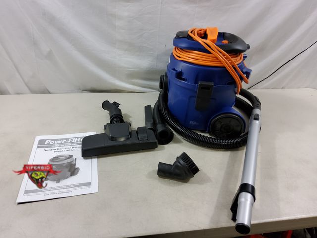 Lot 7-130485 - Powr-Flite Newton canister vacuum. PV610-Q10-U. Gently used.