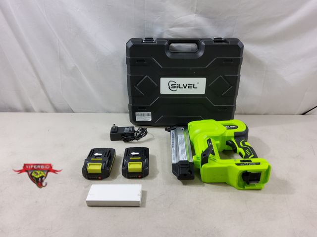 Lot 7-131495 - Silvel 2" Cordless Brad nailer - 2-in-1. Includes nails,18ga. staples, (2) batteries and charger.