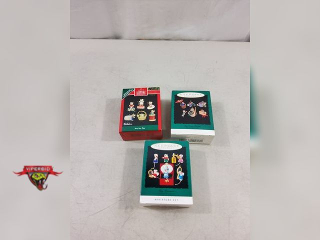 Lot 7-123435 - (3) Boxes of 6 - Hallmark Keepsake miniature ornaments. Includes Tiny Green Thumbs, Tiny Treasure an...